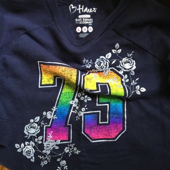 Hanes Girls size L/10-12 hi-low graphic sweatshirt - Picture 4 of 5